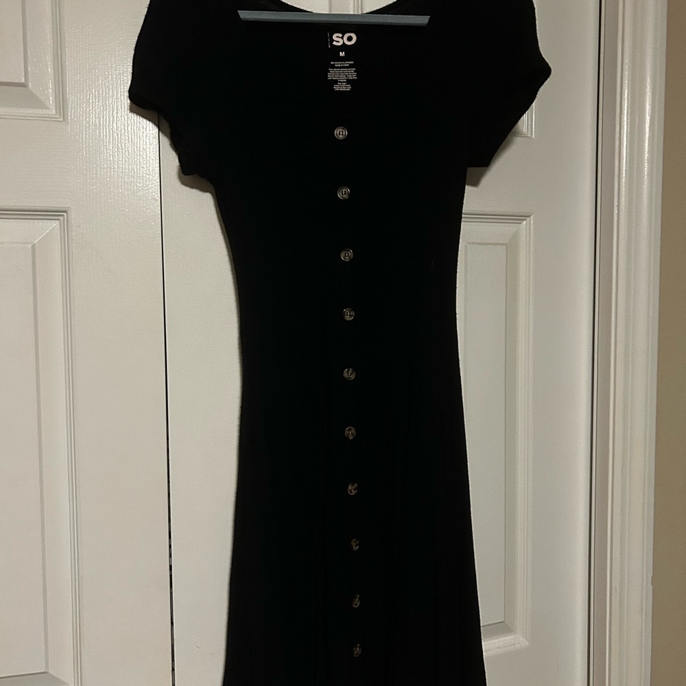 SO Elegant Black Midi Dress